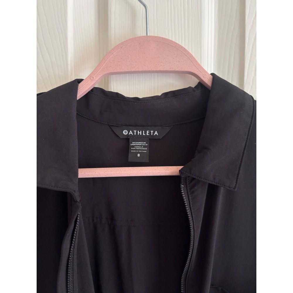 Athleta Brooklyn Sleeveless Wide Leg Utility Jumpsuit Black Zip Front  Size 8 - Picture 5 of 8